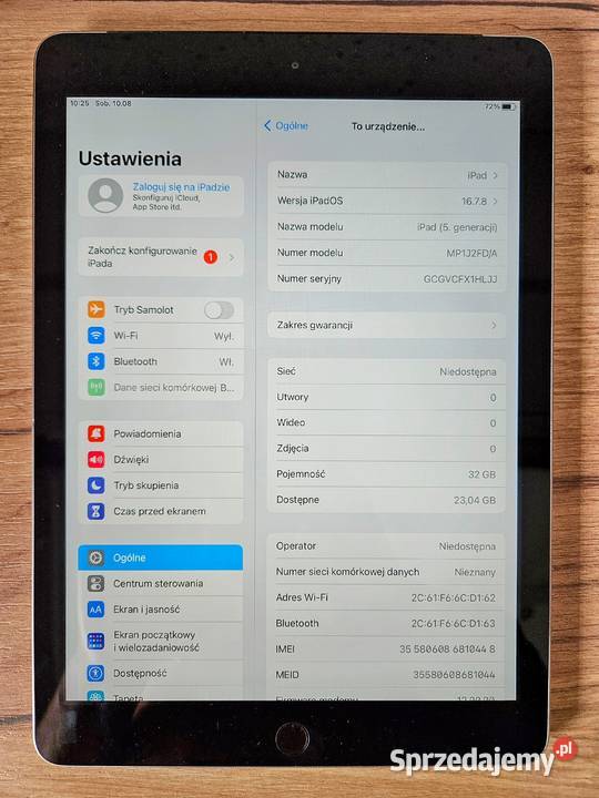 Apple iPad 5 generacji WiFi Cellular A1823