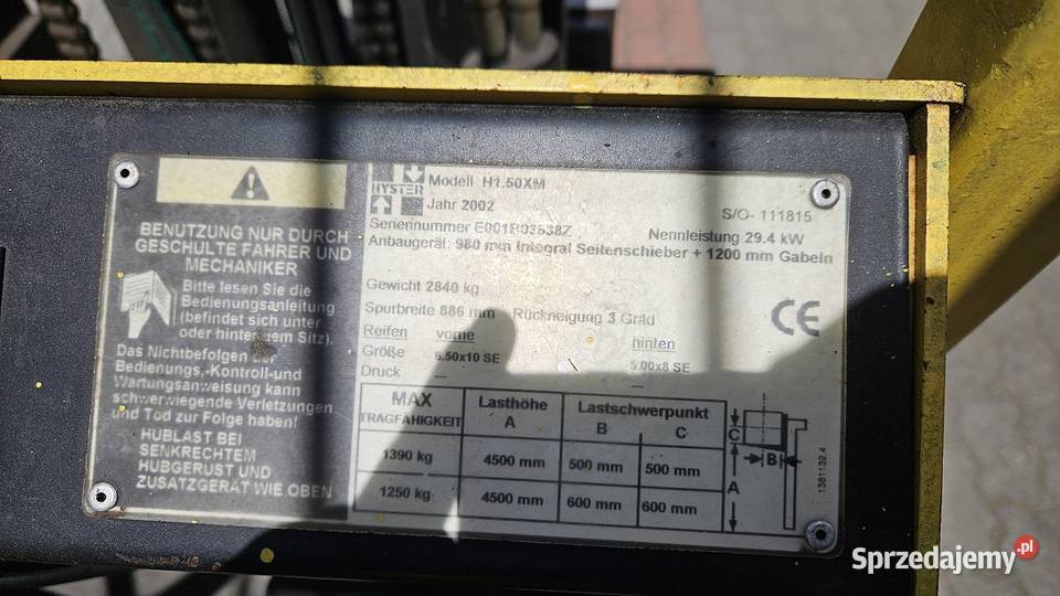 Wózek Widłowy Hyster Hyster mazowieckie Grójec