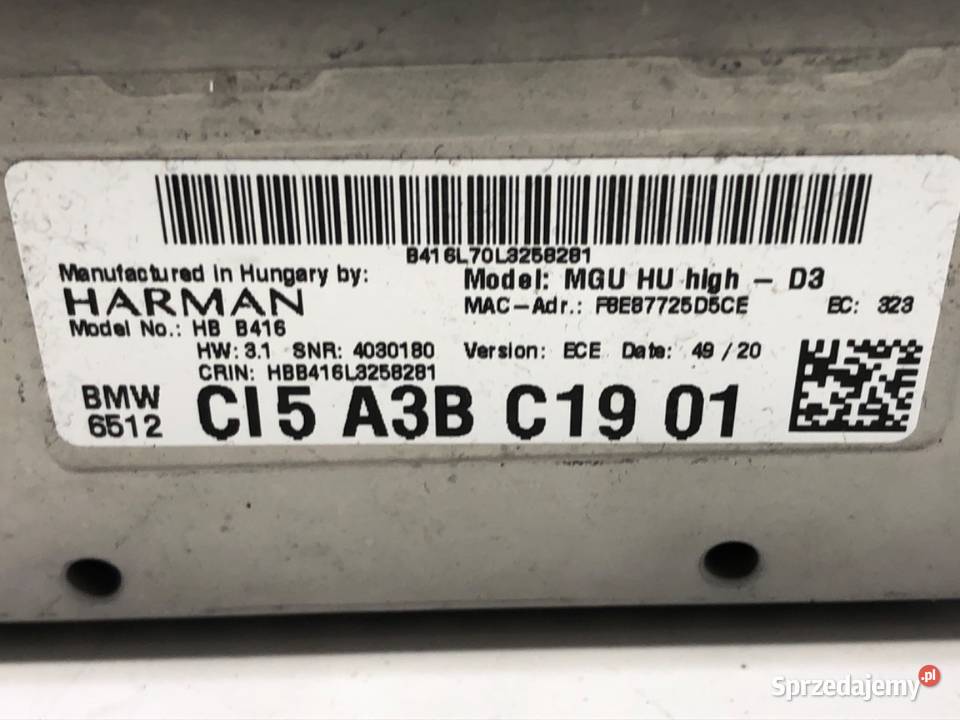 RADIO BMW G30 5A3BC19 ODTWARZACZ MULTIMEDIA