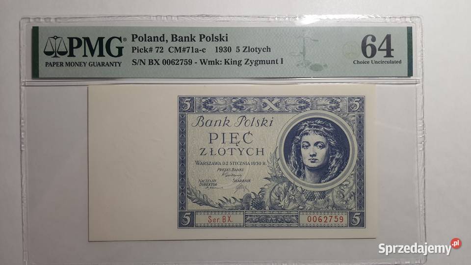 5 złotych 1930 s BX PMG 64 Numizmatyka Warszawa