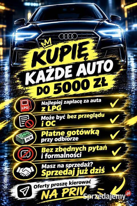 KUPIĘ AUTO DO 5000 GOTÓWKĘ Jarosław
