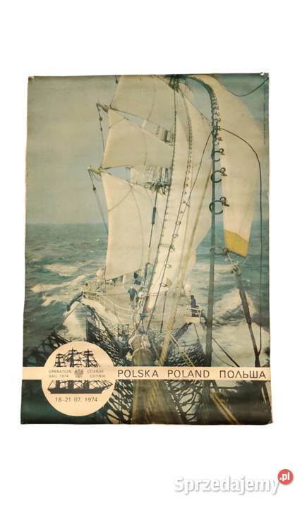Plakat na płótnie 1974 r Operacja Żagiel vintage wielkopolskie Kalisz