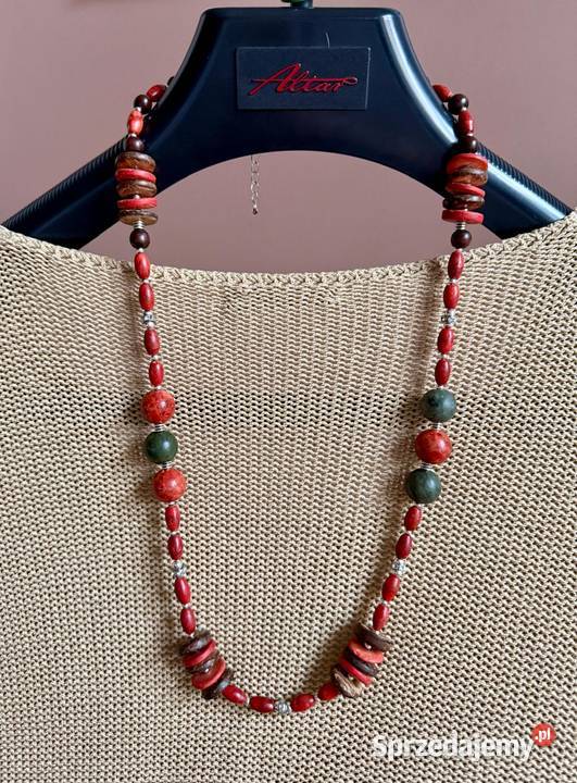 Naszyjnik z korala w stylu BOHO 74 rękodzieło Legnica sprzedam