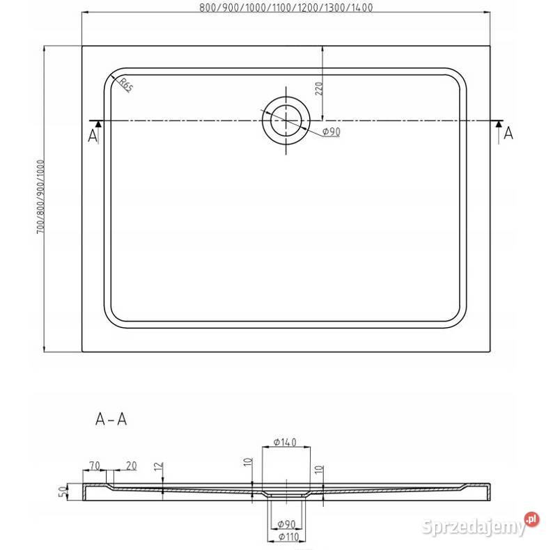 BRODZIK niski akrylowy 80x110 BIAŁYsyfon podlaskie Choroszcz sprzedam