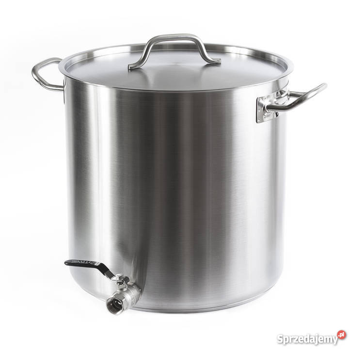 Garnek z kranem 50 L dno wielowarstwowe stal Nysa