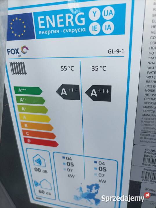 Pompa ciepła FOXAIR typ GL91 nie montowana