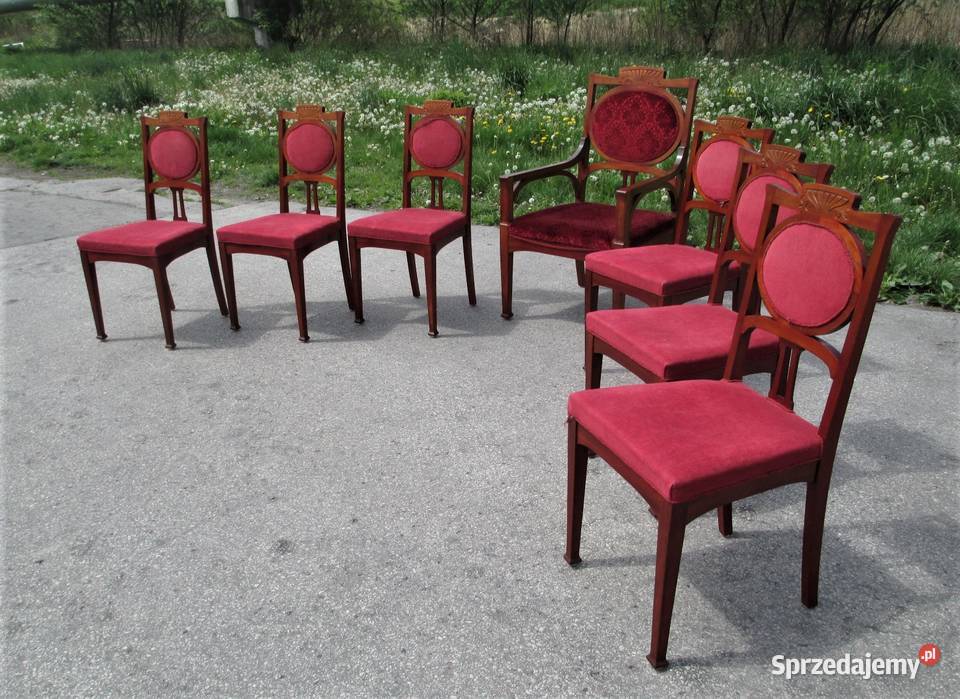 Komplet krzeseł secesja Lublin