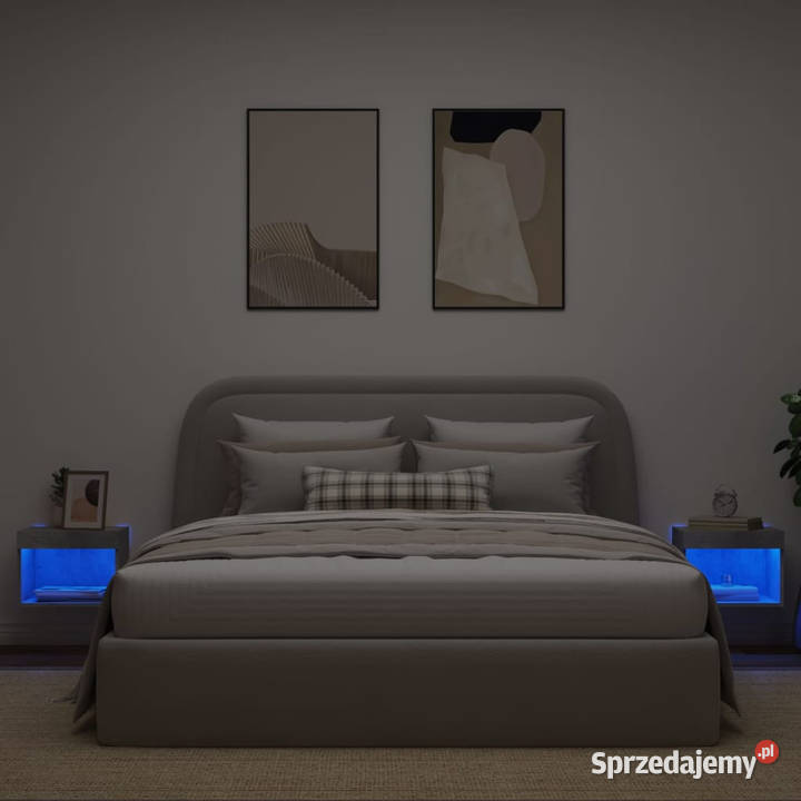 Szafki nocne z oświetleniem LED ścienne 2