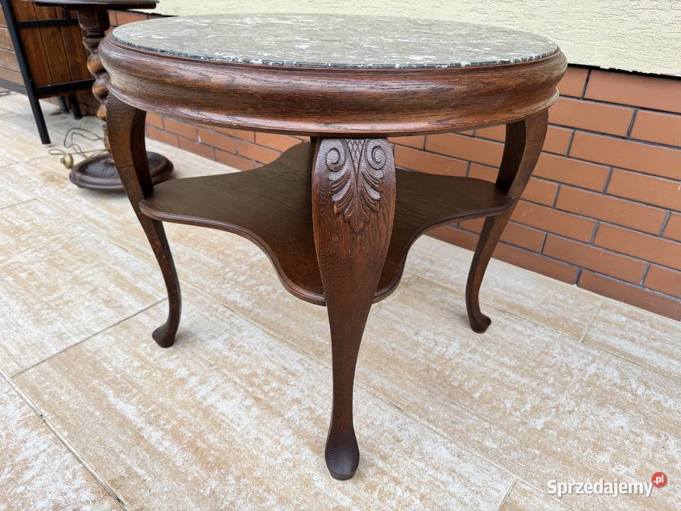 Stolik z kamiennym blatem stylowy kawowy okrągły mazowieckie sprzedam