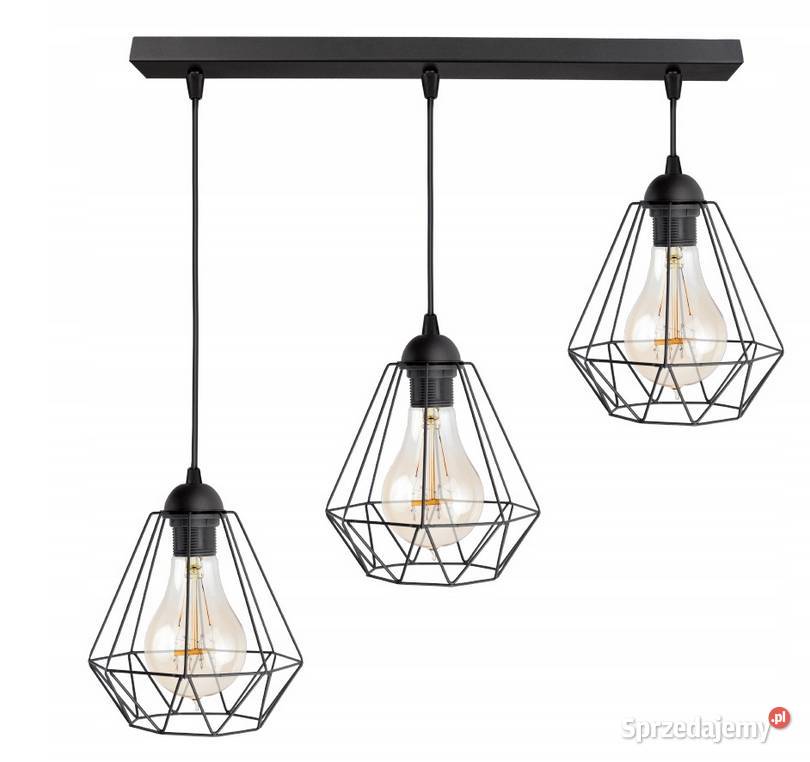 Lampa sufitowa potrójna LOFT czarna 3xE27 POLSKA Choroszcz