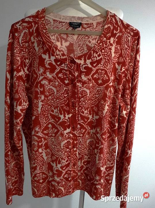 Sweter Kardigan Wełniany 100 Włoska Wełna Merino Łomża