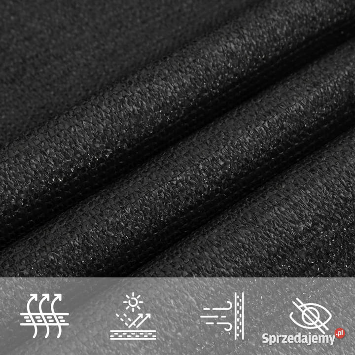Żagiel przeciwsłoneczny 160 gm czarny 25x25 m