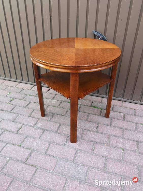 Stolik Ława ARTDECO Okrągły Orzech Stary Antyk Meble Swarzędz