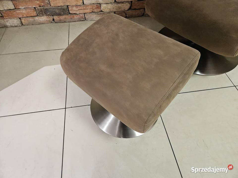 Fotel obrotowy z podnóżkiem WYGODNY tapicerka