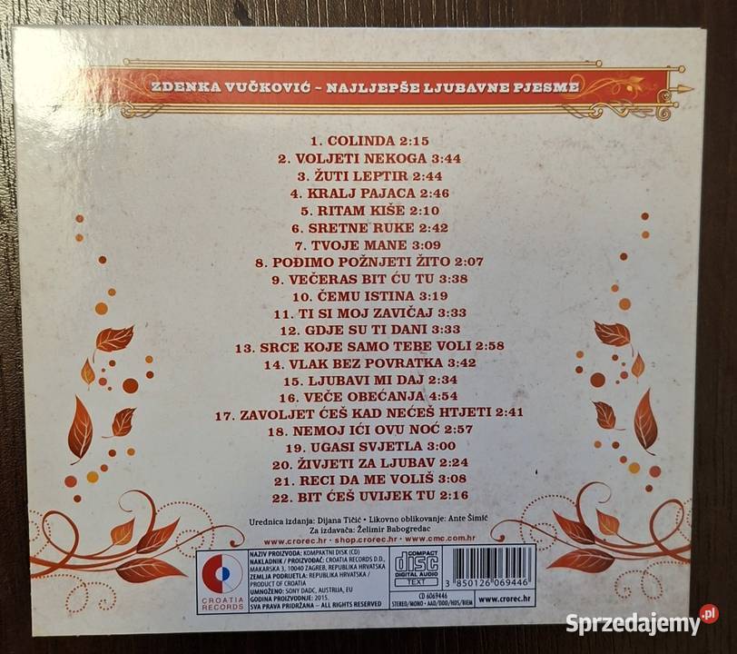 CD Zdenka Vuckovic muzyka chorwacka Muzyka Dąbrowa Górnicza