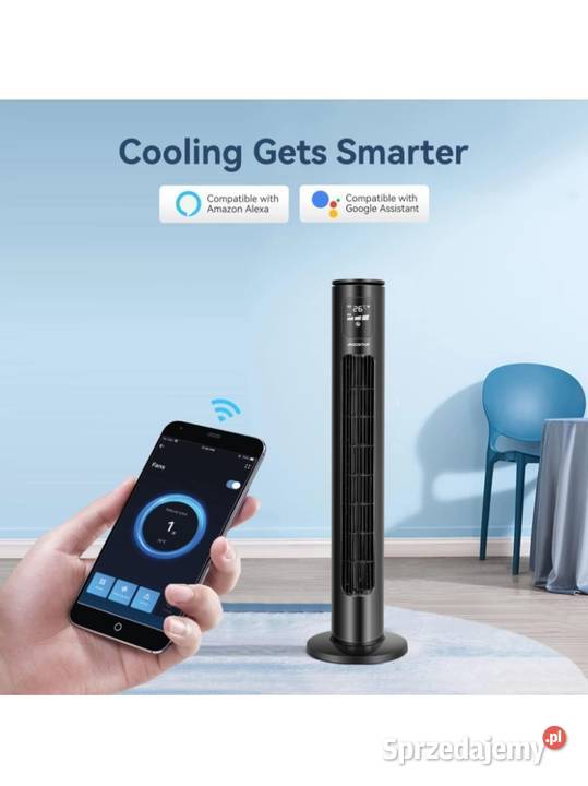 Wentylator kolumnowy z pilotem WiFi Bluetooth 50 Łódź sprzedam