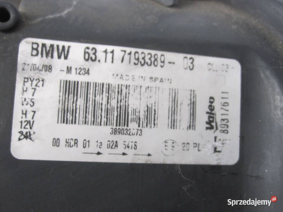 BMW E88 08r lampa lewa przód 7193389 ANGLIK