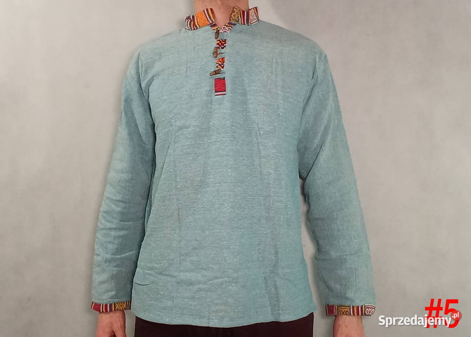 Męska Koszula Z Długim Rękawem z Indii Boho Kudowa-Zdrój sprzedam