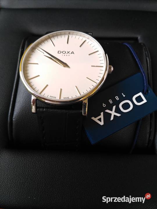 DOXA made Swiss klasyczny piękny szafirowe szkło Włocławek