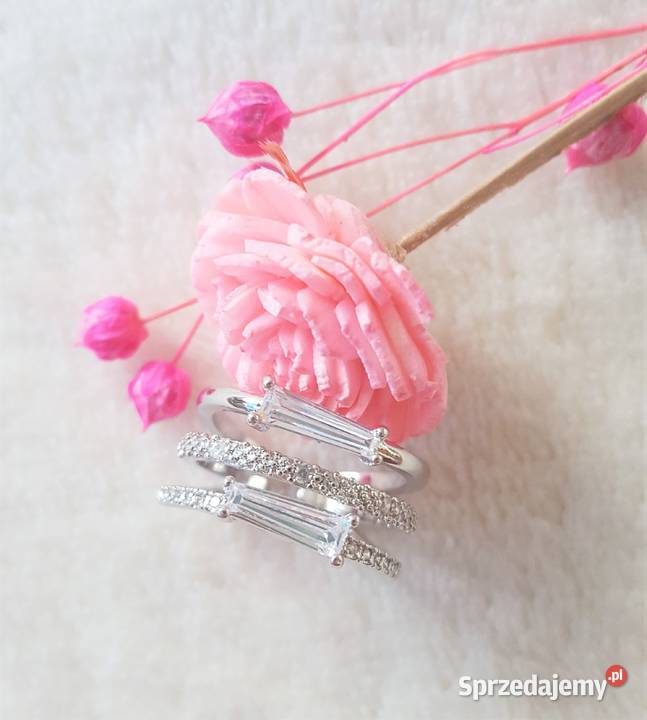 Pierścionek srebrny kolor białe złoto pozłacany pozłacane Szczecin