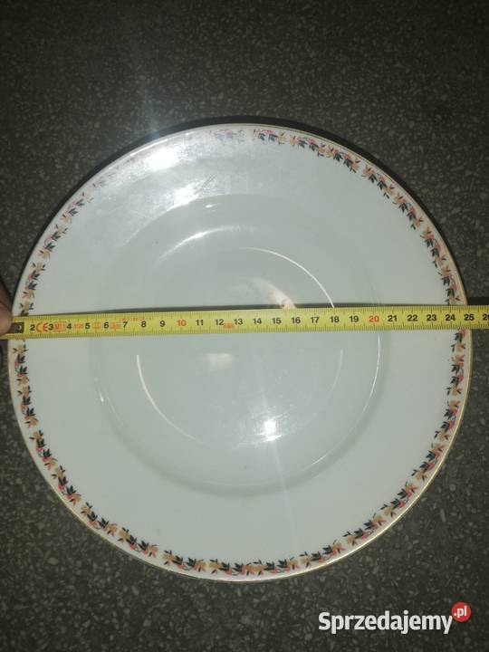 Talerze ćmielów 34 5 sztuki biały