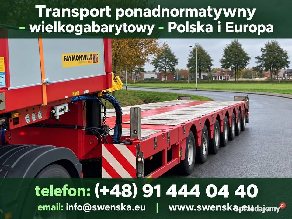 Transport urządzeń przemysłowych i dużych maszyn Lubin