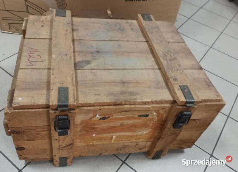 Drewniana skrzynia wojskowa niemalowana 80x 60 x Skierniewice