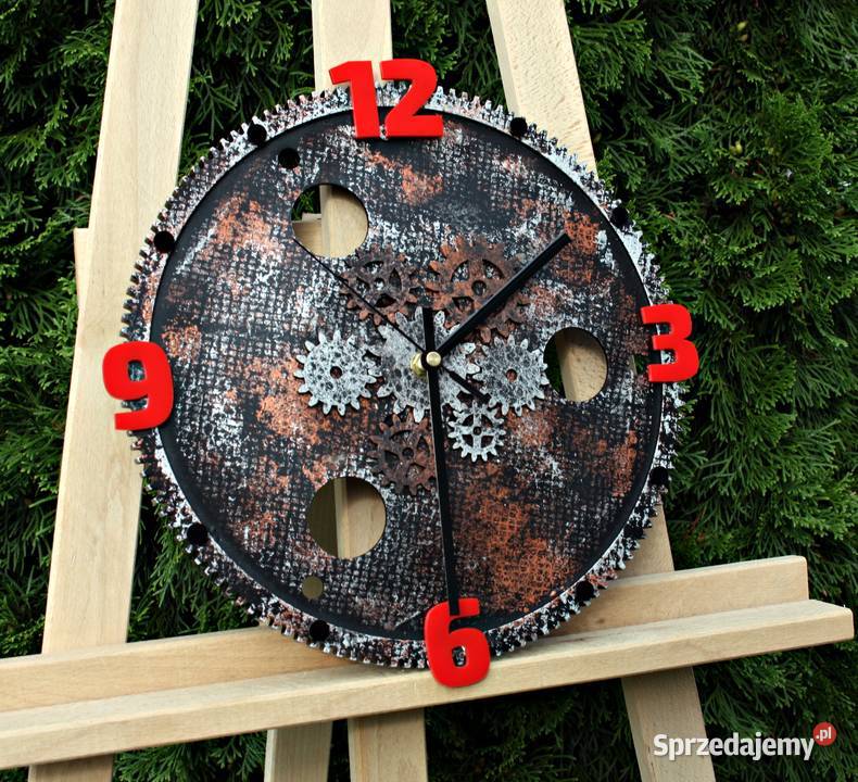 Zegar koło zębate 30 Scrap Metal Art Patyna Loft Dębica