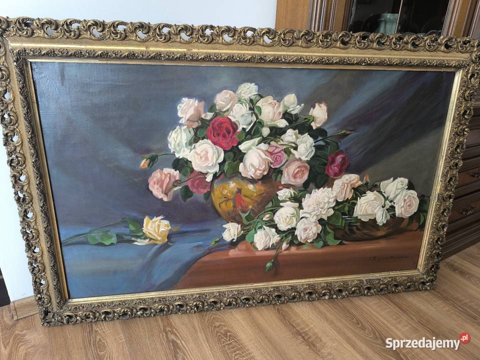 Obraz olejny martwa natura sygnowany Ignacy łódzkie Łódź