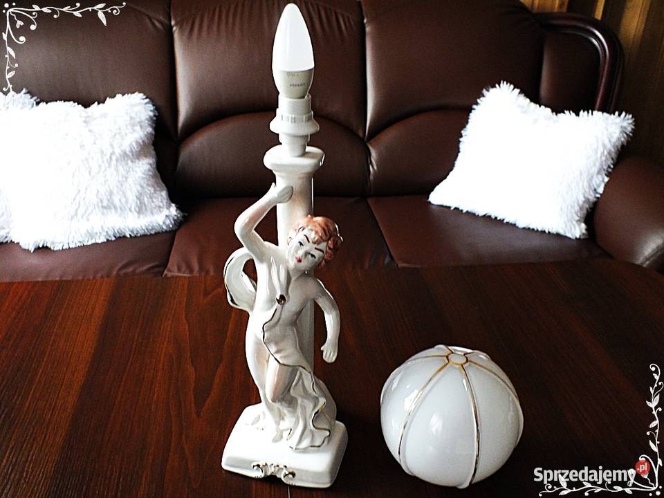 Stara lampka nocna porcelana chłopczyk 49 Retro Żary
