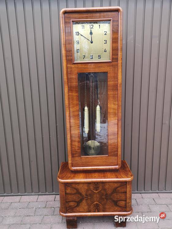 Zegar ArtDeco Stojący Orzech Stary Antyk Swarzędz