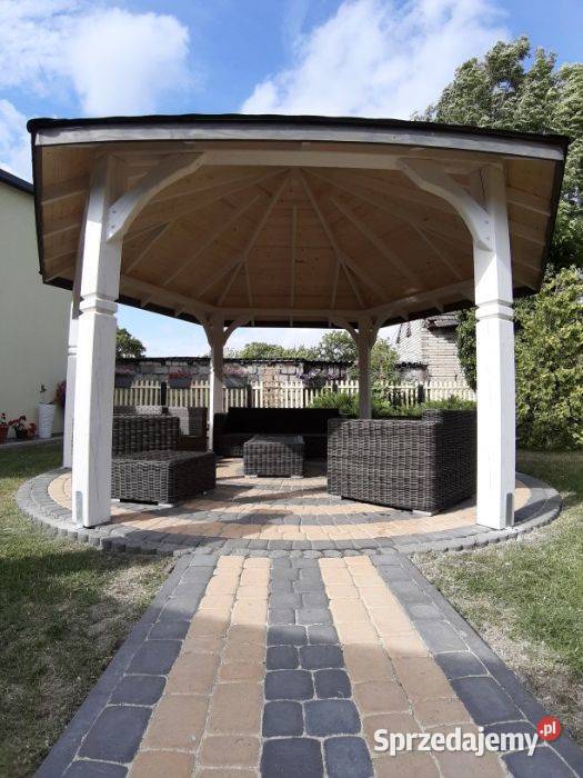 Altana 6kąt 5m Masywna Architektura ogrodowa Stopnica