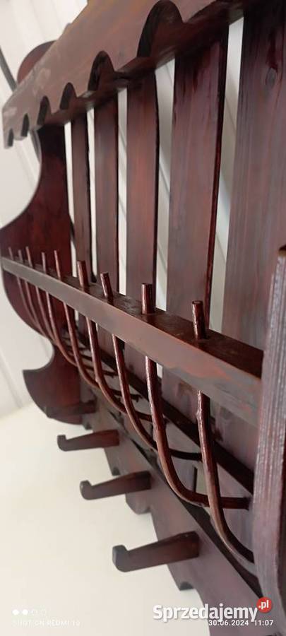 Stary drewniany wieszak Cepelia opolskie Budzieszowice