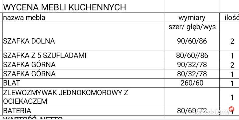 Meble kuchenne szafki kuchnia moduł Gniezno