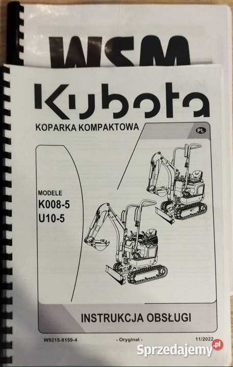 Kubota U103 instrukcja obsługi i książka Olkusz