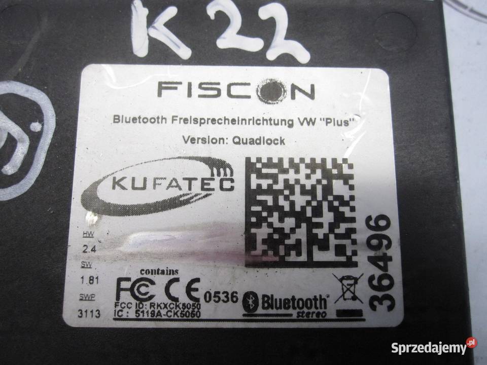 VW GOLF VI 10r moduł Bluetooth 5119ACK5050 osobowe Układ elektryczny, zapłon sprzedam