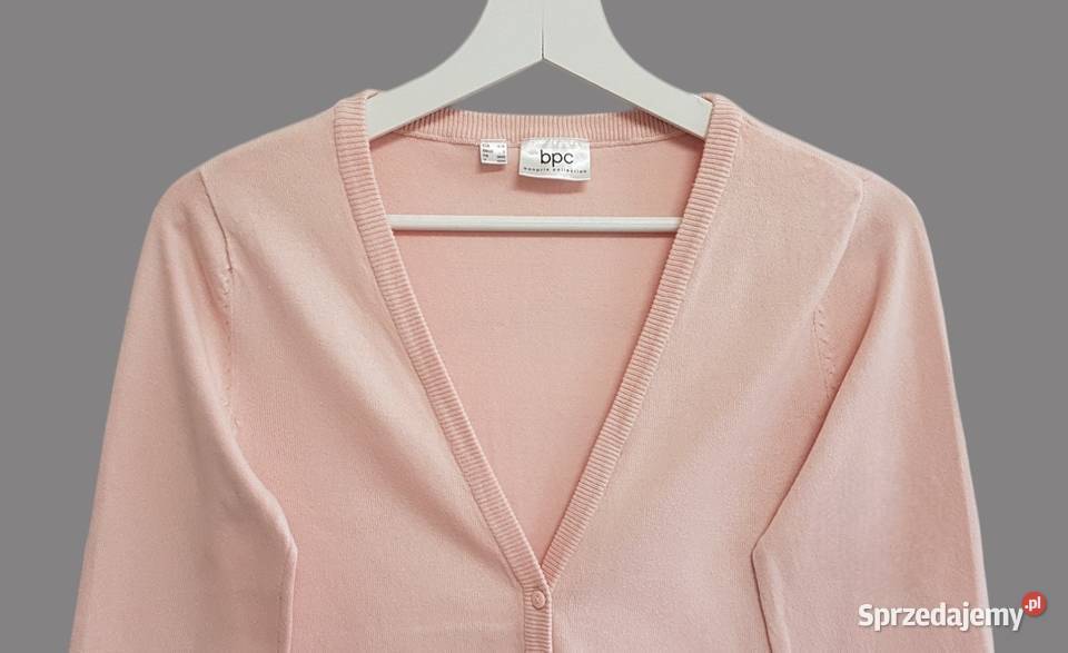 Damski bawełniany sweter pudrowy róż z długim Chrzanów