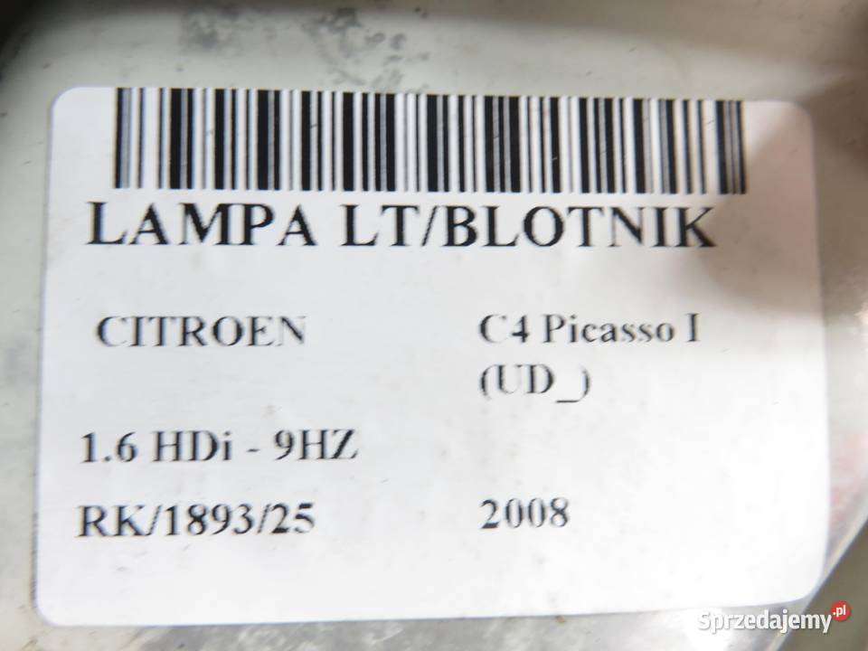 LAMPA LEWA TYLNA CITROEN C4 Picasso I UD sprzedam