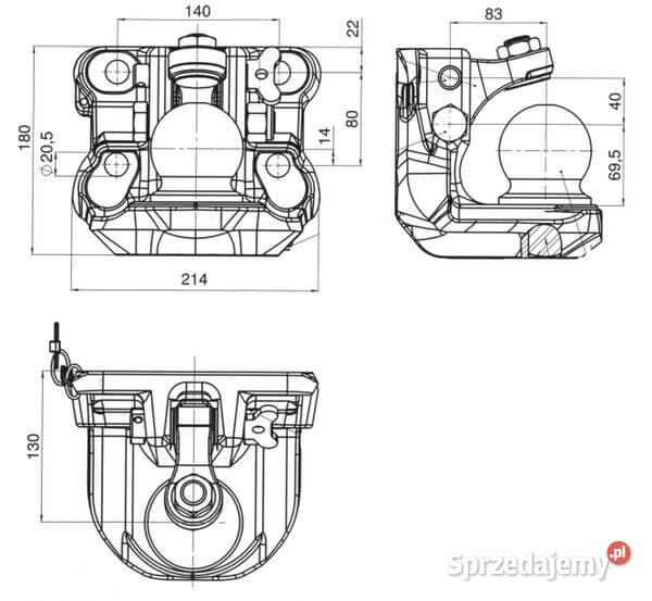 Zaczep transportowy kulowy 00670040A02 System zaczepowy Kamionna