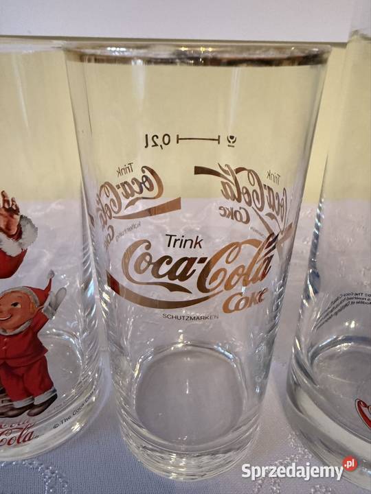 Szklanki CocaCola z logo Zestaw Mikołaja Retro Czerwionka-Leszczyny sprzedam