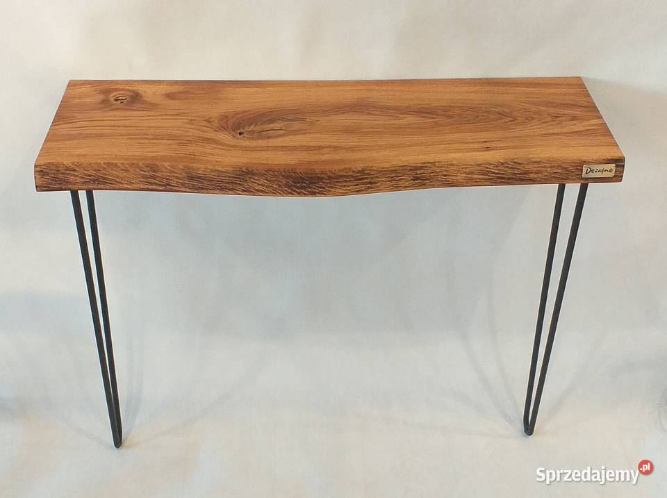 konsola dębowa loft industrial lite drewno dąb 100cm Długołęka