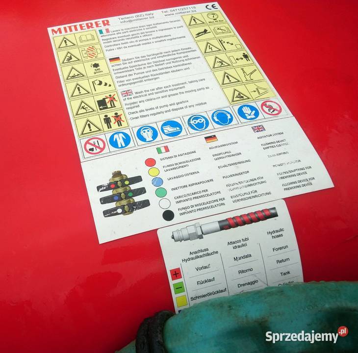 Opryskiwacz sadowniczy mitterer 1500l 1000l VV