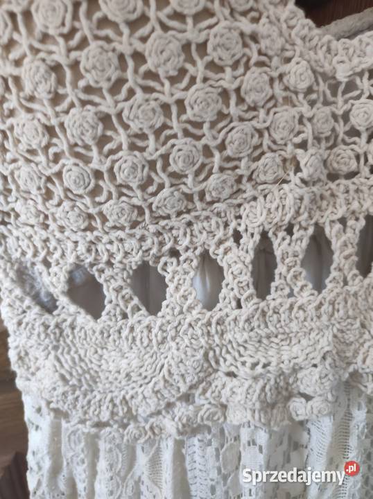 ZARA sukienka koronkowa ażurowa boho rozszerzana Moda i Styl Kielce