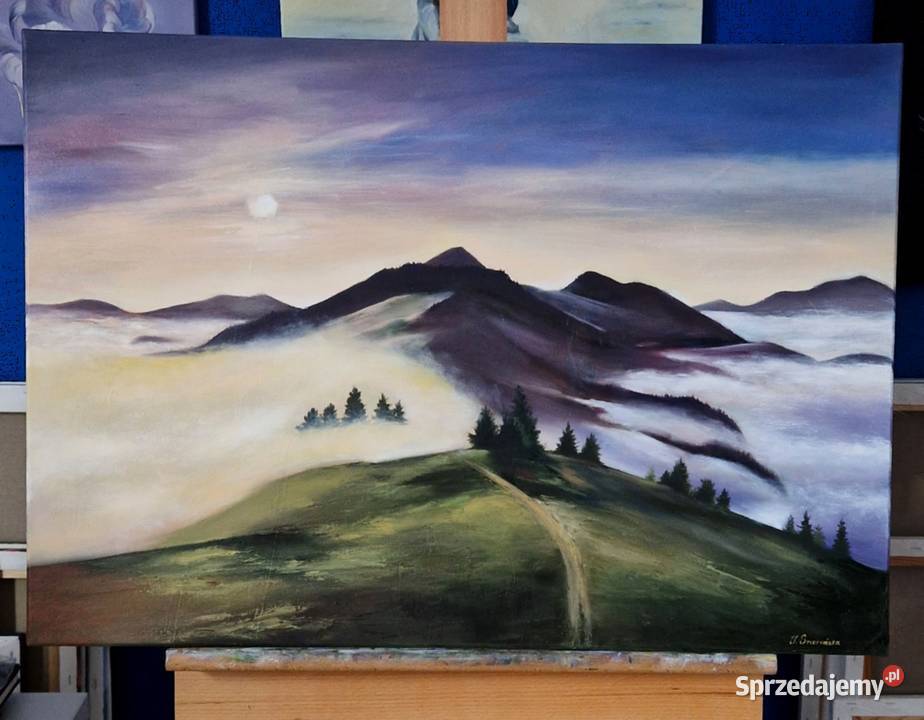 Obraz olejny Pejzaż Góry 50x70 małopolskie Męcina