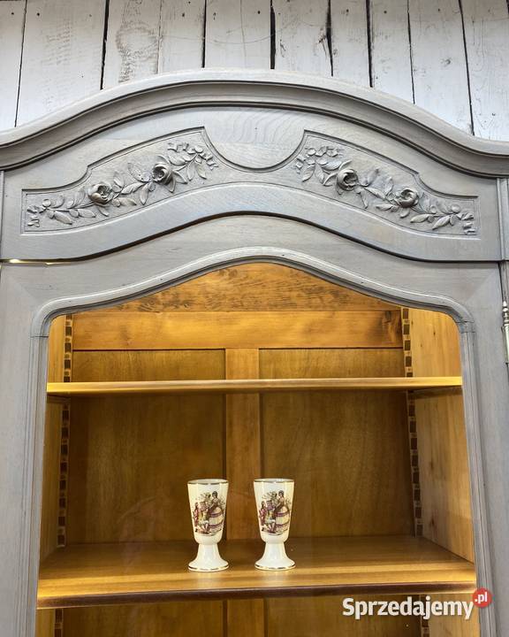 Biblioteka szarość 3drzwiowa LUDWIK XV Francja 159cm Kraków sprzedam
