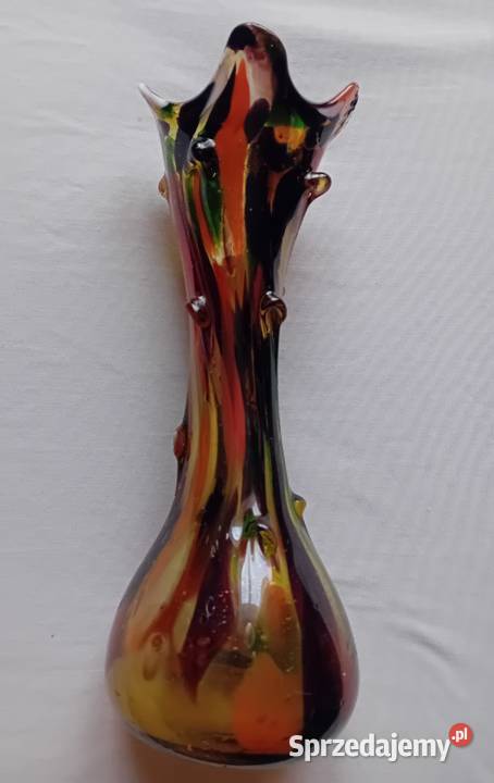 Pięknie wybarwiony ręcznie formowany wazon Porcelana i szkło Koźminek