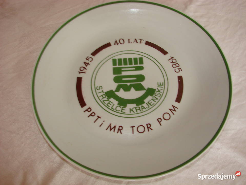 POM Strzelce Krajeńskie talerz rocznicowy 1985r Pruszcz Gdański sprzedam