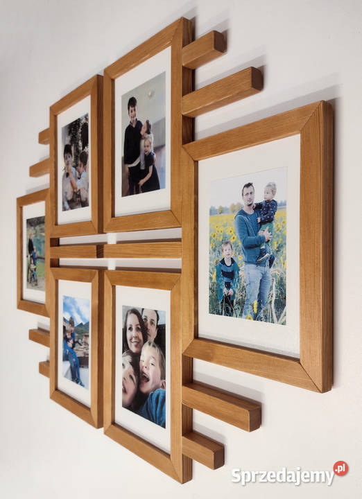 Drewniana Multirama Ramka na 6 zdjęć 15X21 Ramki i ramy Szczecin
