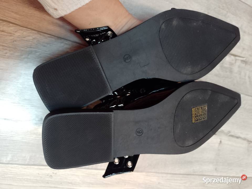 4041 Czarne baleriny wieczorowe z odkrytą piętą Kraków sprzedam