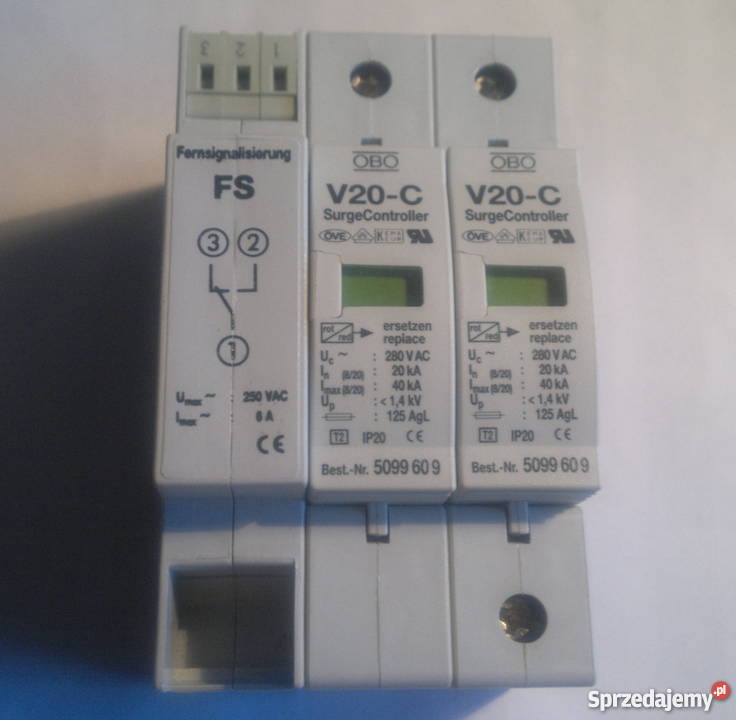 Ogranicznik przepięć V20C2fs280 2pole fuse monit śląskie
